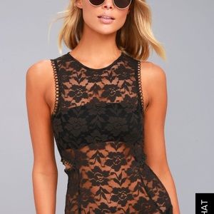 AMUSE SOCIETY Haisley Black Lace Body Suit